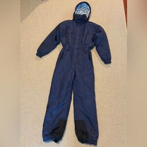 Vintage Wannabe Ski Snow Suit One Piece Women's Snowsuit Navy Blue Vtg Size 12